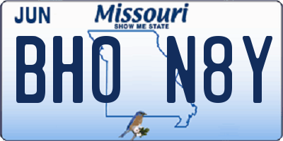 MO license plate BH0N8Y