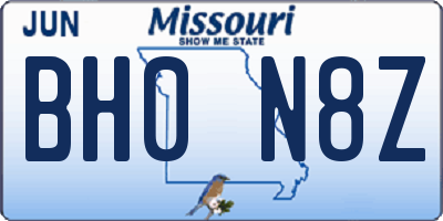 MO license plate BH0N8Z