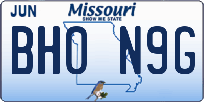 MO license plate BH0N9G