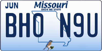 MO license plate BH0N9U