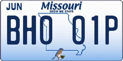 MO license plate BH0O1P
