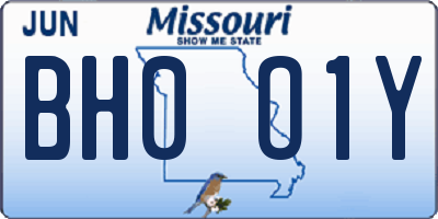 MO license plate BH0O1Y