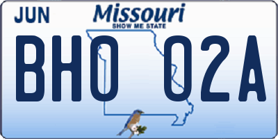 MO license plate BH0O2A