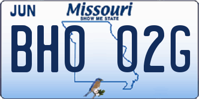 MO license plate BH0O2G