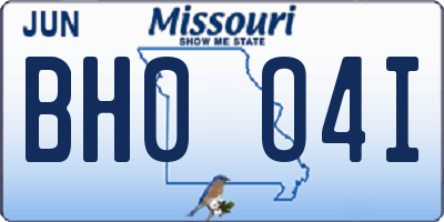 MO license plate BH0O4I