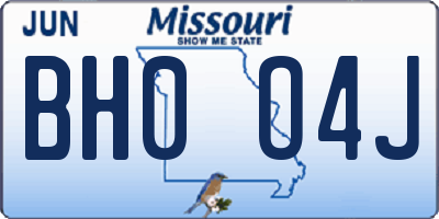 MO license plate BH0O4J