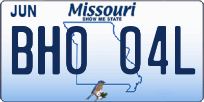 MO license plate BH0O4L