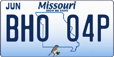 MO license plate BH0O4P