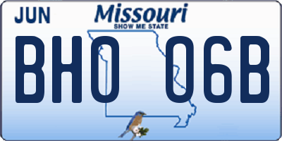 MO license plate BH0O6B