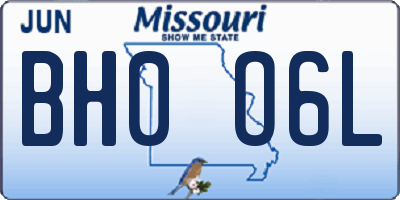 MO license plate BH0O6L