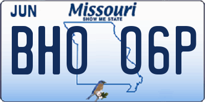 MO license plate BH0O6P