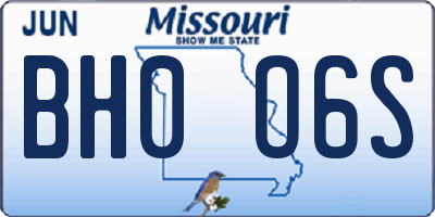 MO license plate BH0O6S