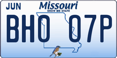 MO license plate BH0O7P