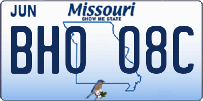 MO license plate BH0O8C