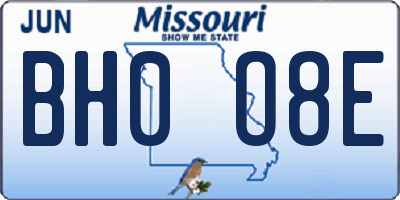 MO license plate BH0O8E