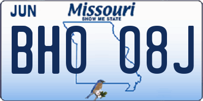 MO license plate BH0O8J