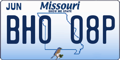 MO license plate BH0O8P