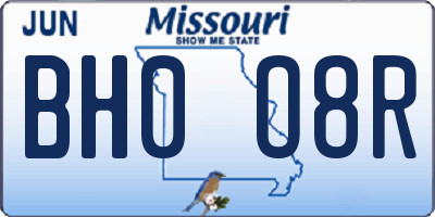 MO license plate BH0O8R