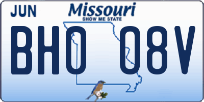 MO license plate BH0O8V