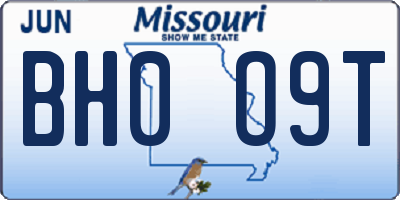 MO license plate BH0O9T