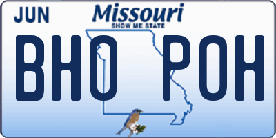 MO license plate BH0P0H