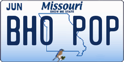 MO license plate BH0P0P