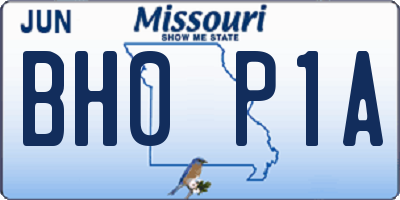 MO license plate BH0P1A