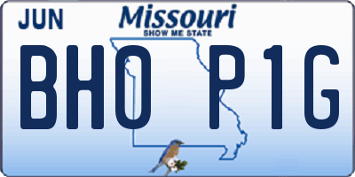 MO license plate BH0P1G