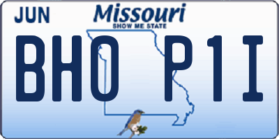 MO license plate BH0P1I