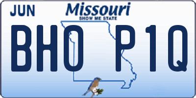 MO license plate BH0P1Q