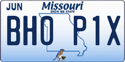 MO license plate BH0P1X