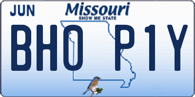 MO license plate BH0P1Y