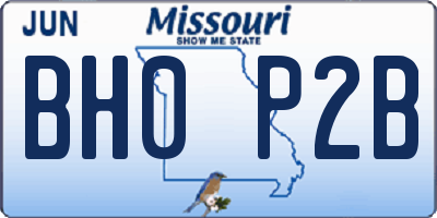 MO license plate BH0P2B