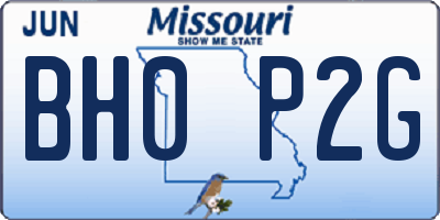 MO license plate BH0P2G