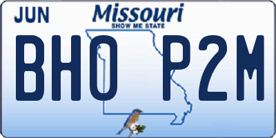 MO license plate BH0P2M