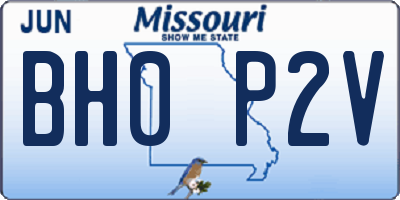 MO license plate BH0P2V