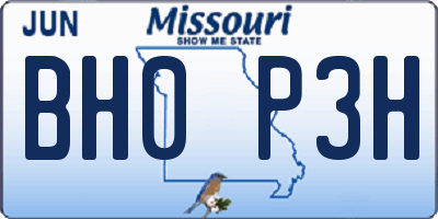 MO license plate BH0P3H