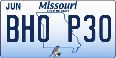MO license plate BH0P3O
