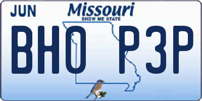 MO license plate BH0P3P