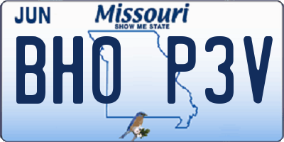 MO license plate BH0P3V