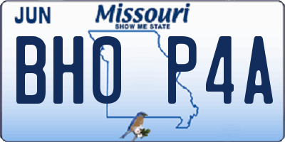 MO license plate BH0P4A