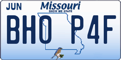 MO license plate BH0P4F