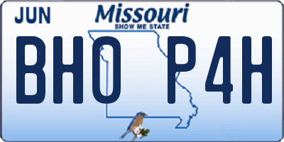 MO license plate BH0P4H