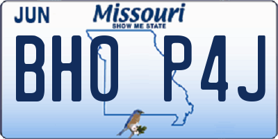 MO license plate BH0P4J
