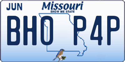 MO license plate BH0P4P