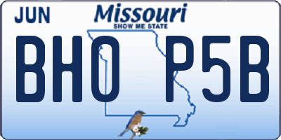 MO license plate BH0P5B