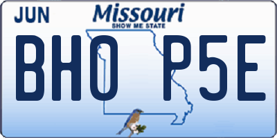 MO license plate BH0P5E