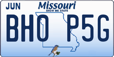 MO license plate BH0P5G