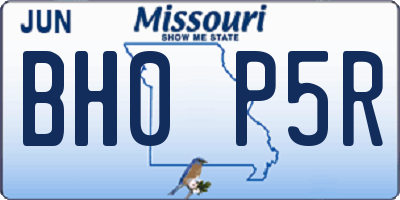 MO license plate BH0P5R