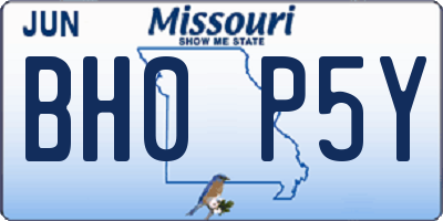 MO license plate BH0P5Y